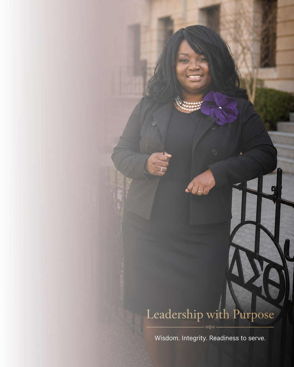 Geraldine R. Eady standing confidently in professional attire